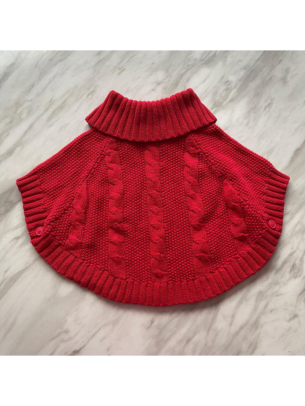 Carters Toddler Girl's Size 3t Red Knit Poncho